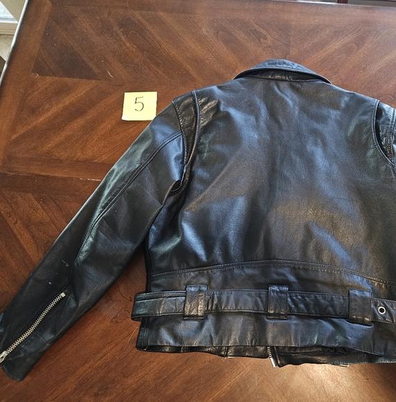 Virginia Slims Wear Belted Black Leather Jacket - Picture 7 of 8